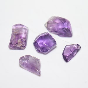 Amethyst Tumble 5 Pcs - 27.90 Ct / 12X7X4 mm -Natural Purple Amethyst Polished Raw Loose Gemstone For Jewelry Making, February birthstone