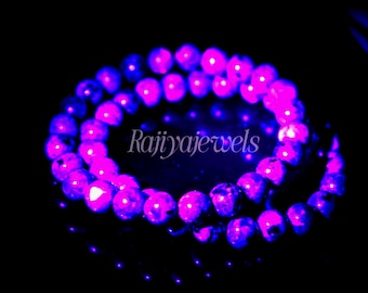 Natural Yooperlite Stone Bracelet, UV Reactive Flame Gemstone