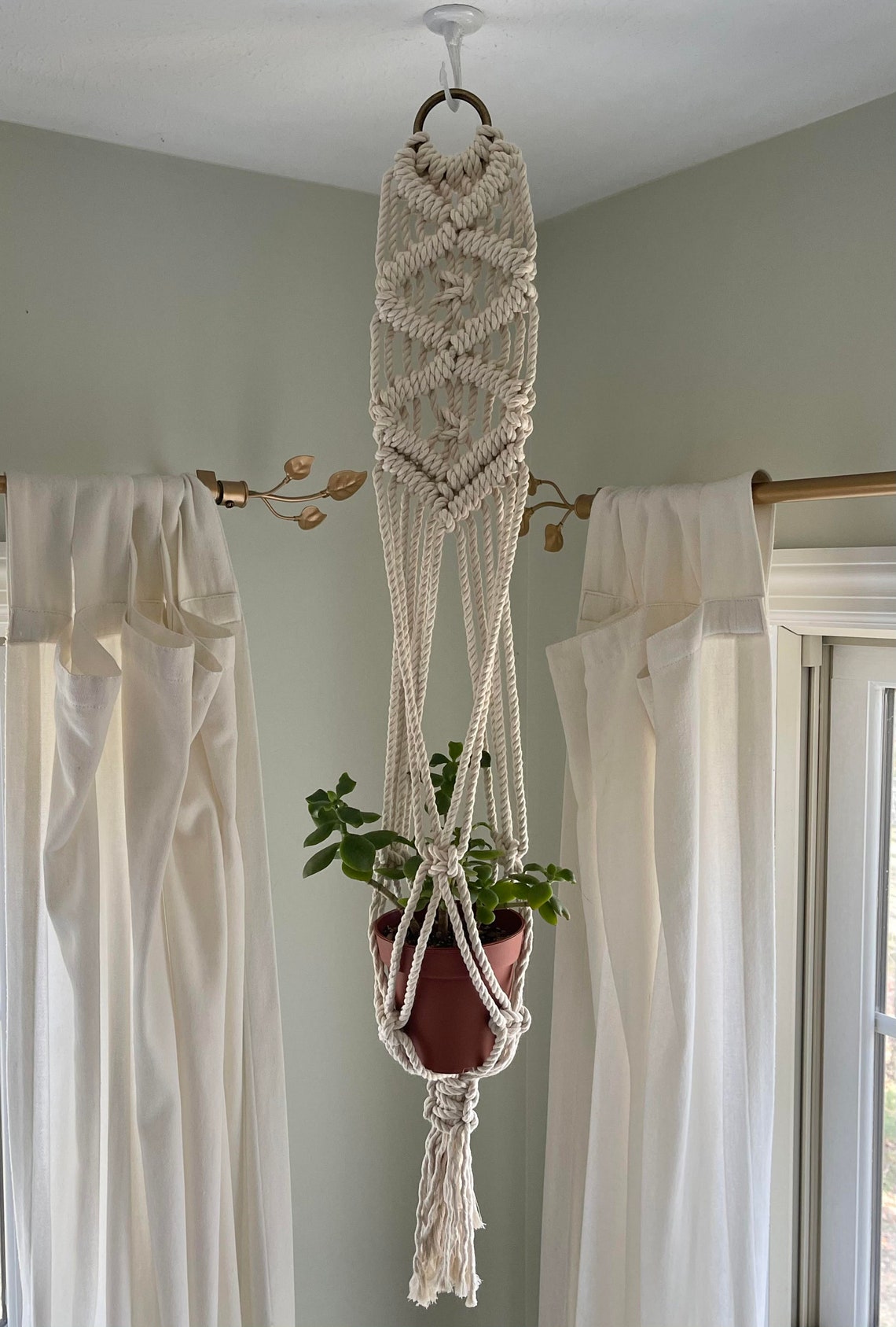 Short Macrame Plant Hanger Etsy
