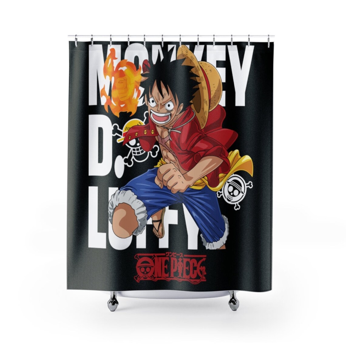 One Piece Shower Curtains Monkey D Luffy Shower Curtains Etsy