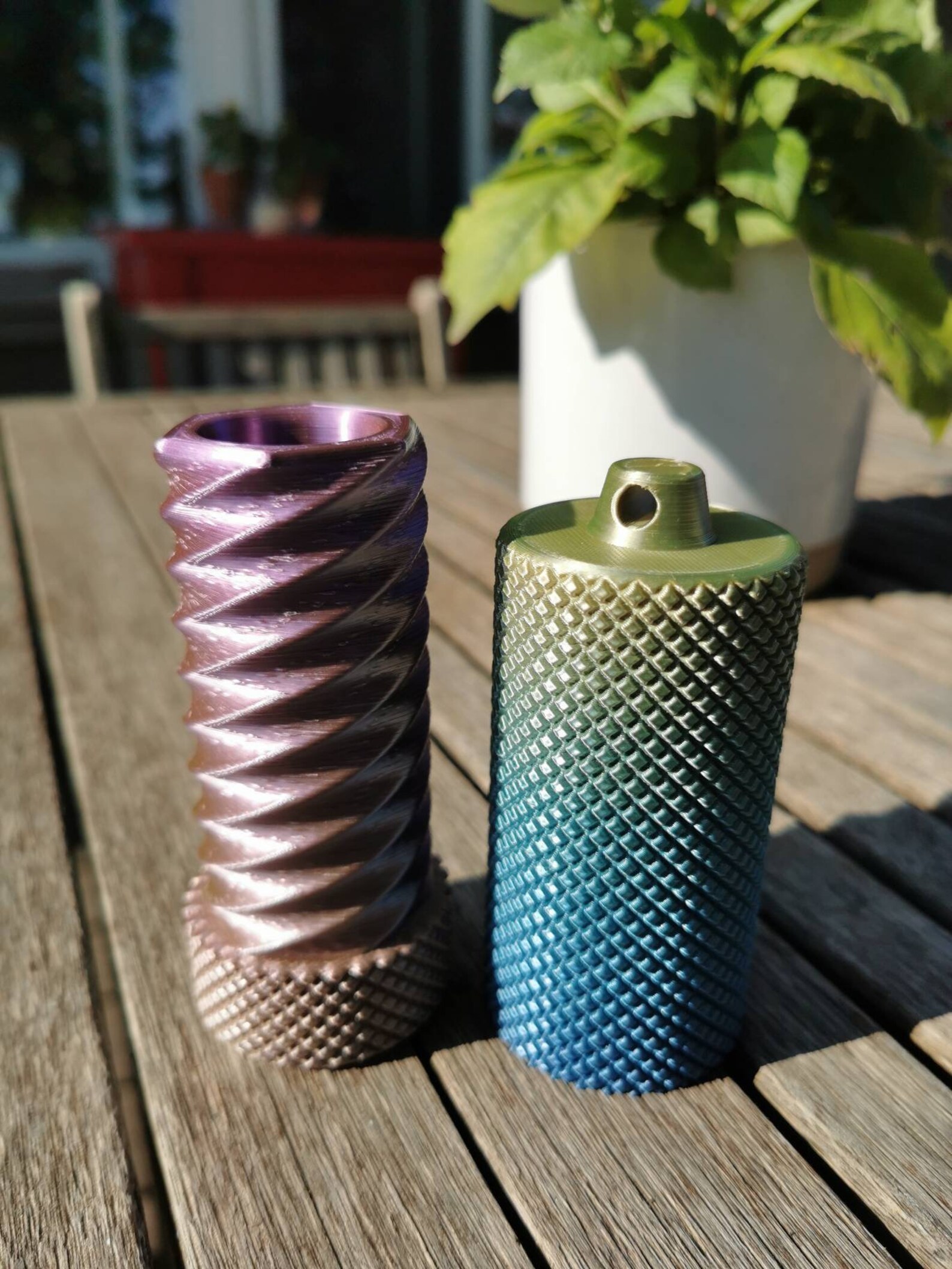 Knurled Twist Container Remix mit Schlüsselring 3D Druck Etsy