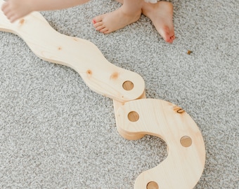 Balance Beam - Solid Wood Montessori, toddler gift, Kids balance board