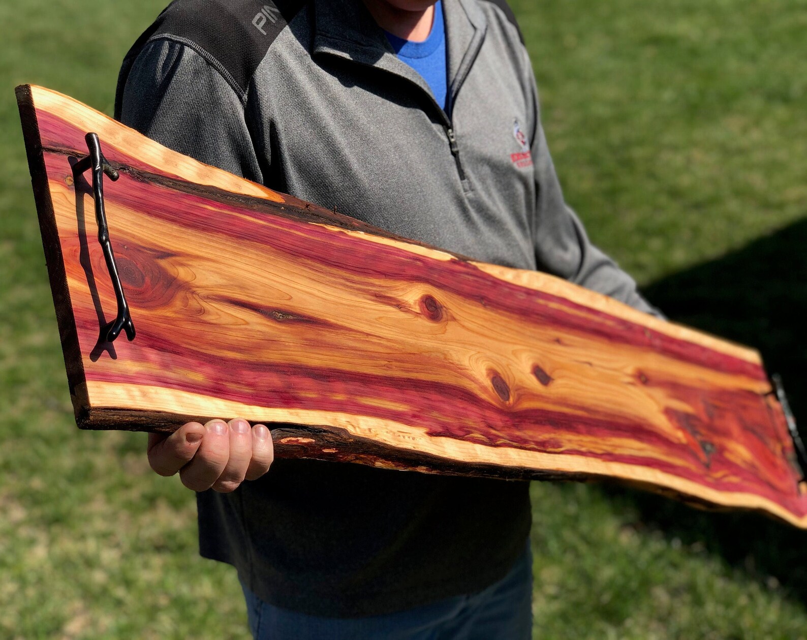 Charcuterie Board Live Edge Wood Red Cedar Wooden Charcuterie Etsy Canada