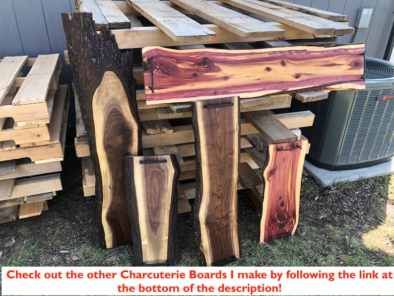 Charcuterie Board Live Edge Wood Black Walnut Charcuterie image 10