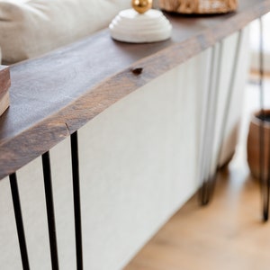 Sofa Table, Live Edge Black Walnut, Entryway Table, Hall Table, Hairpin Legs, Console Table, Handmade, Housewarming/Wedding/Christmas
