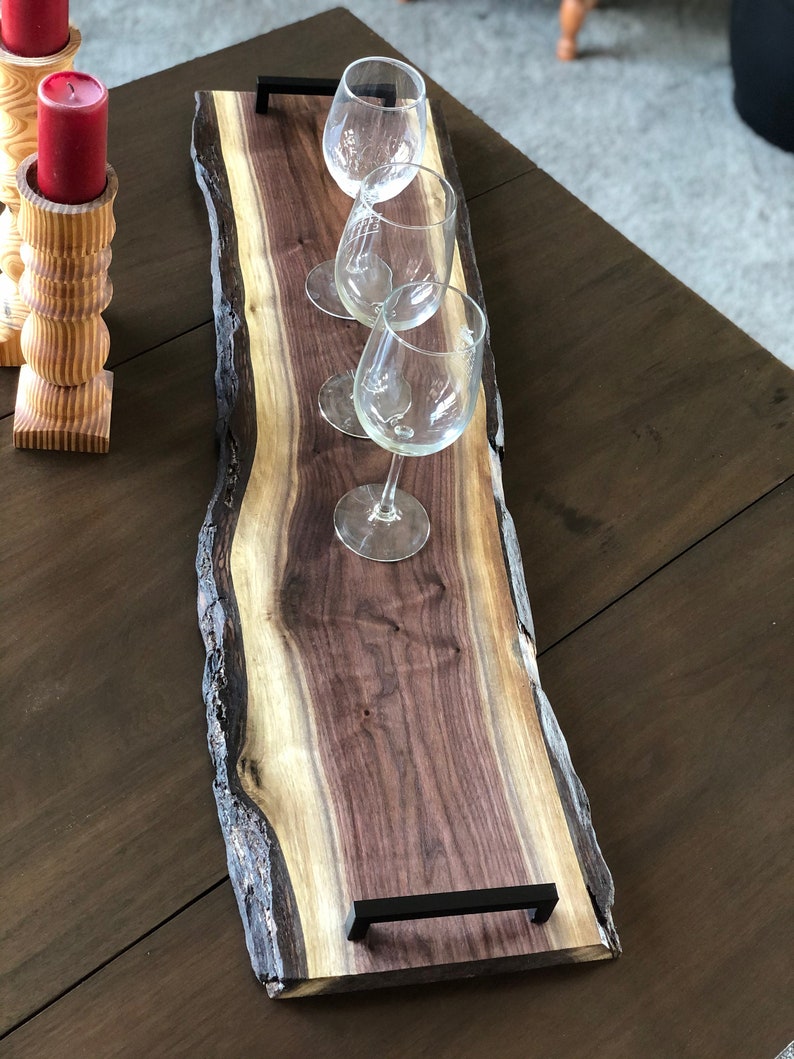 Charcuterie Board Live Edge Wood Black Walnut Charcuterie image 5