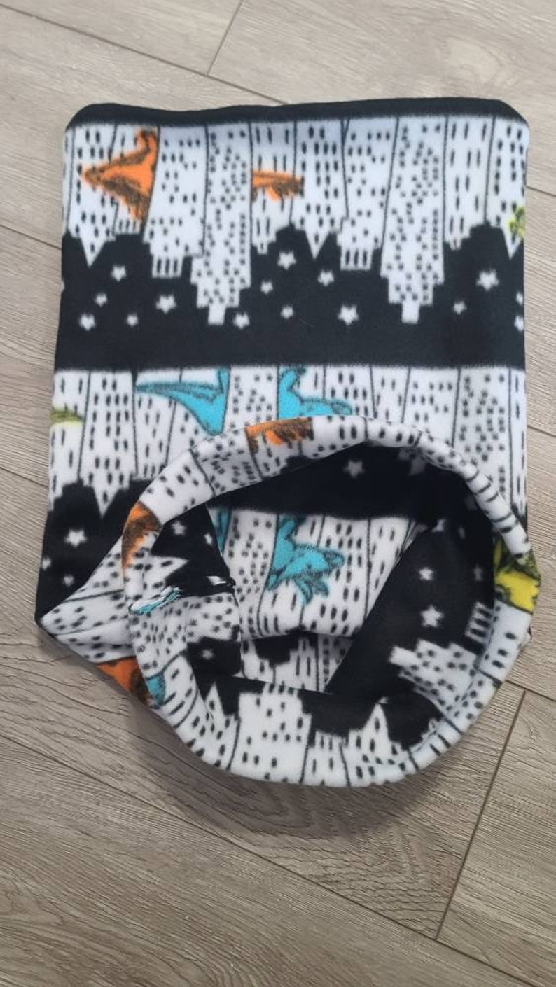 City Dinosaurs Snooze Sack, Snuggle Sack, Sleeping Bag for Small Animals, Ferret Bed, Hedgehog bed, Guinea Pig bed, Chinchilla bed image 3