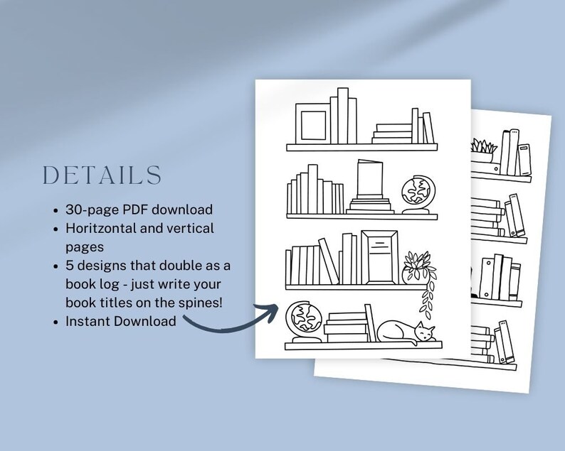 30 Bookish Coloring Pages Book Tracking Log Book Lovers Digital