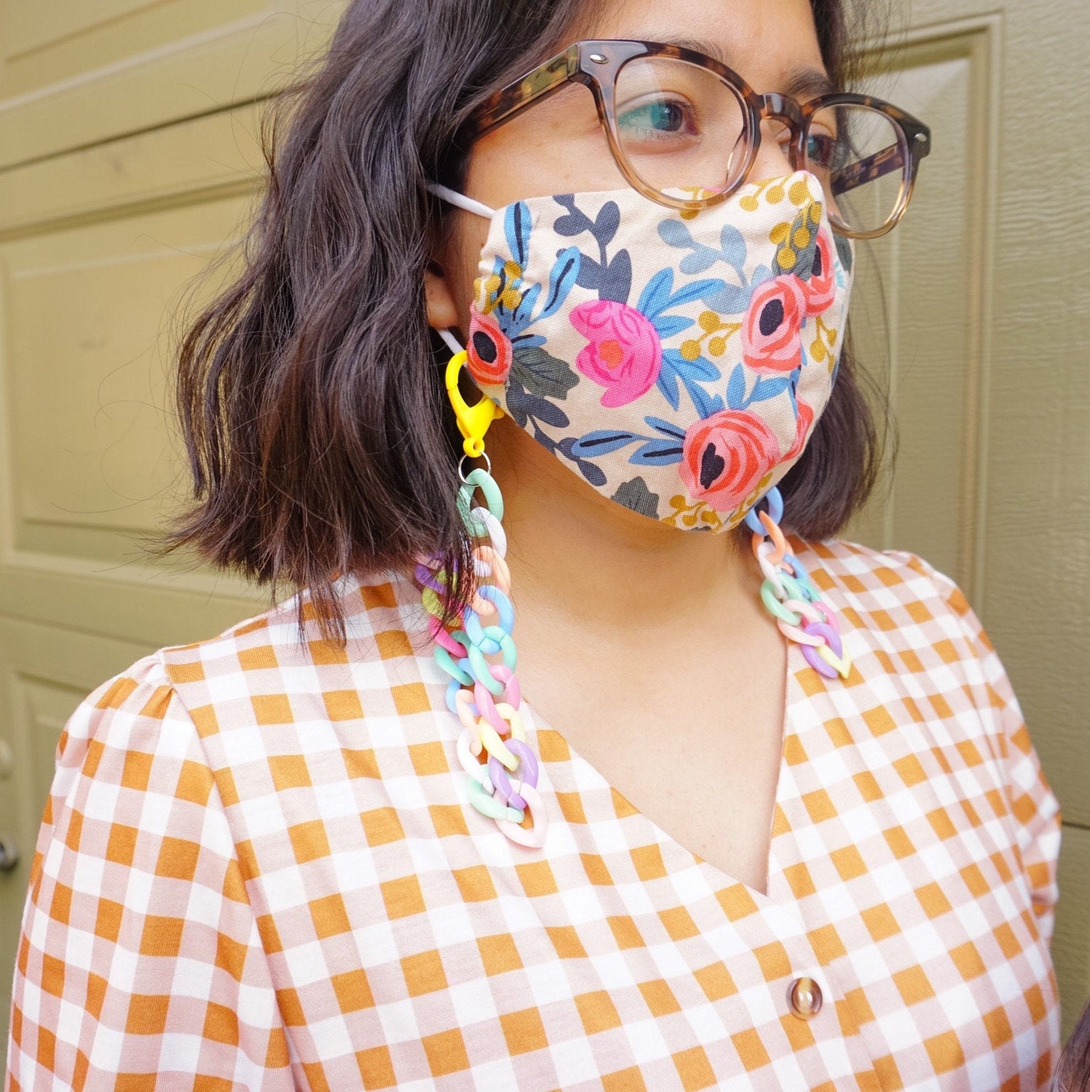 Colorful chain mask Etsy