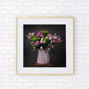 picture of pastel flower arrangement floral fine art wall portrait home decor photographic print