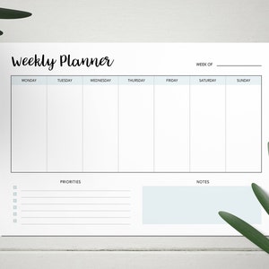 Printable Weekly Planner Landscape Weekly Planner Weekly | Etsy