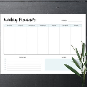 Printable Weekly Planner Landscape Weekly Planner Weekly | Etsy