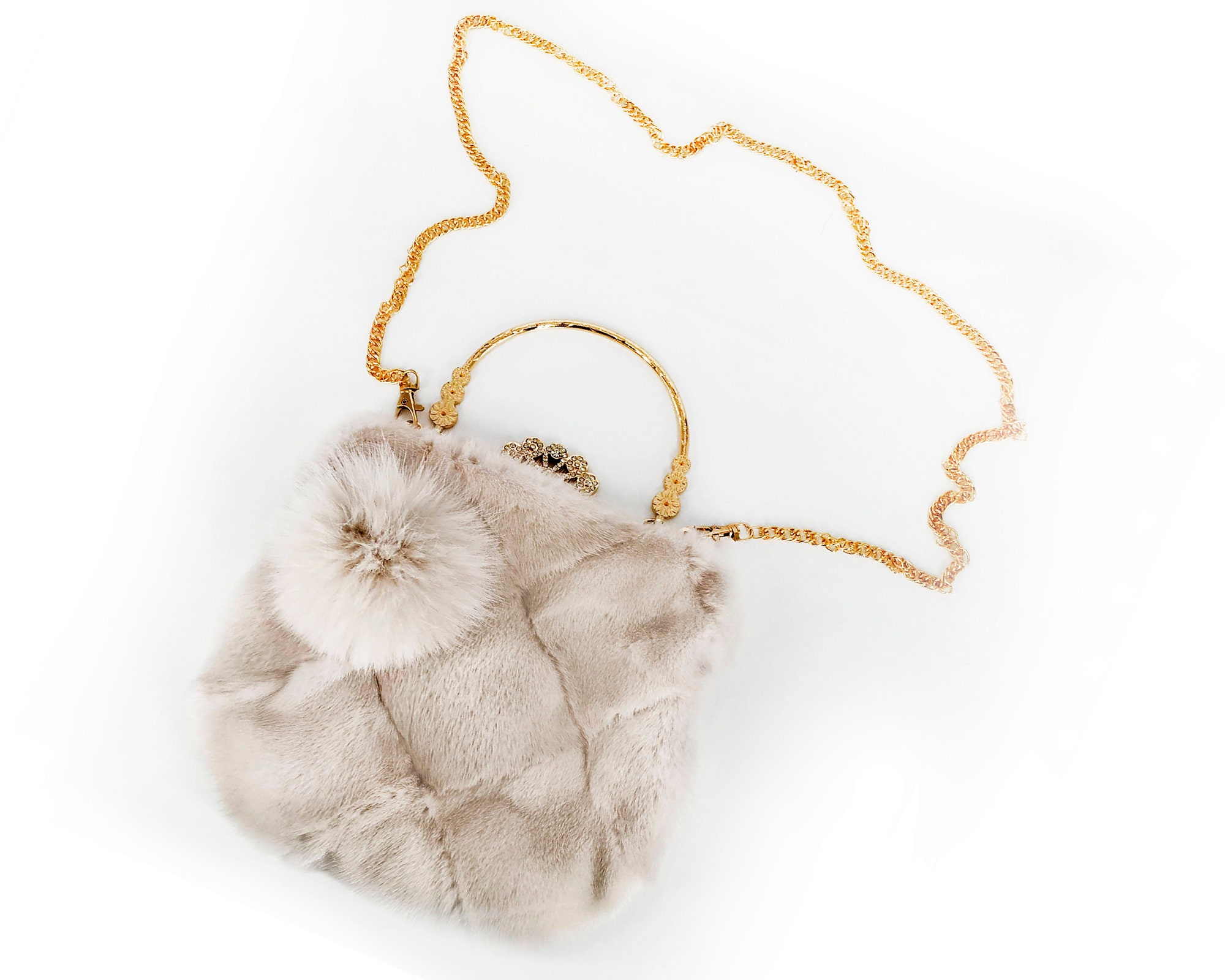 Fur Clutch Bag Real Fur Handbag Evening Purse Fluffy Etsy