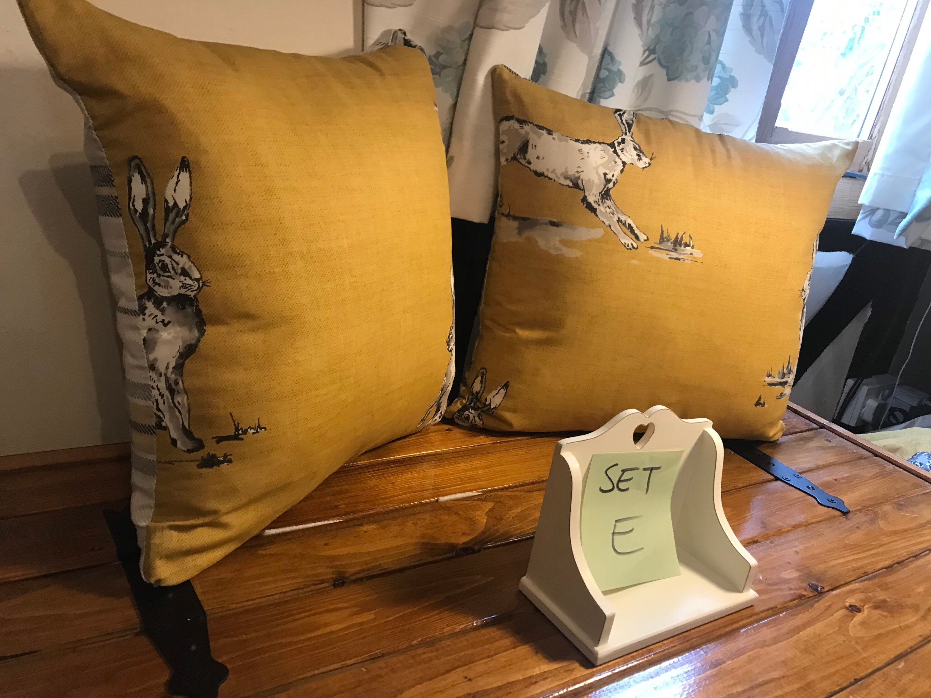 Ochre Hare Cushion Set pair Including 18 Inch Deep Filled Etsy UK