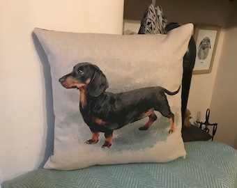 Coussin Dachshund fait main