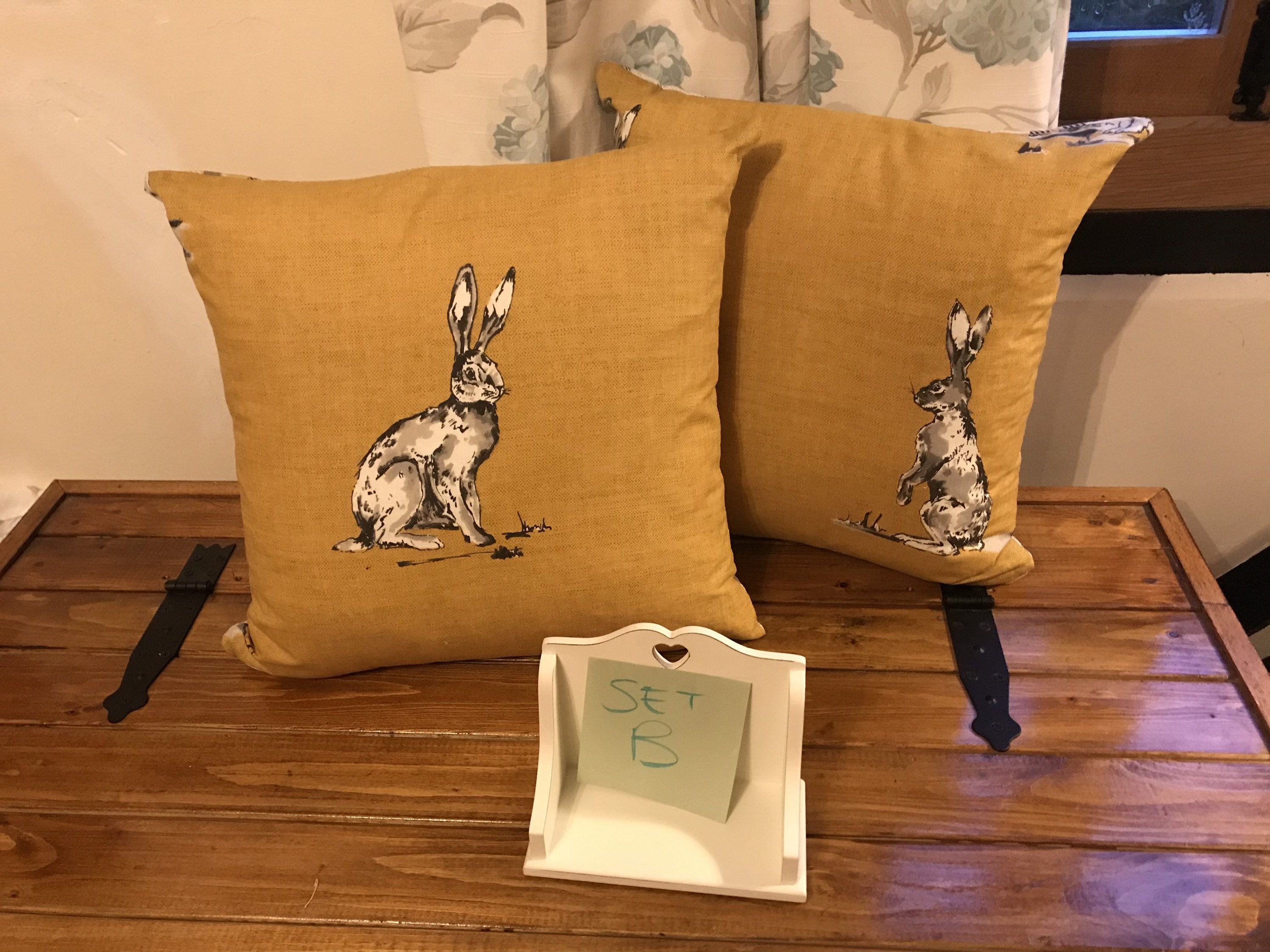 Ochre Hare Cushion Set pair Including 18 Inch Deep Filled Etsy UK
