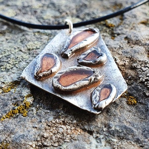 Sterling Silver Everyday Necklace, Handmade Enamel Necklace for Women, Silver Statement Boho Necklace, Gift for Mom, Unusual Gift