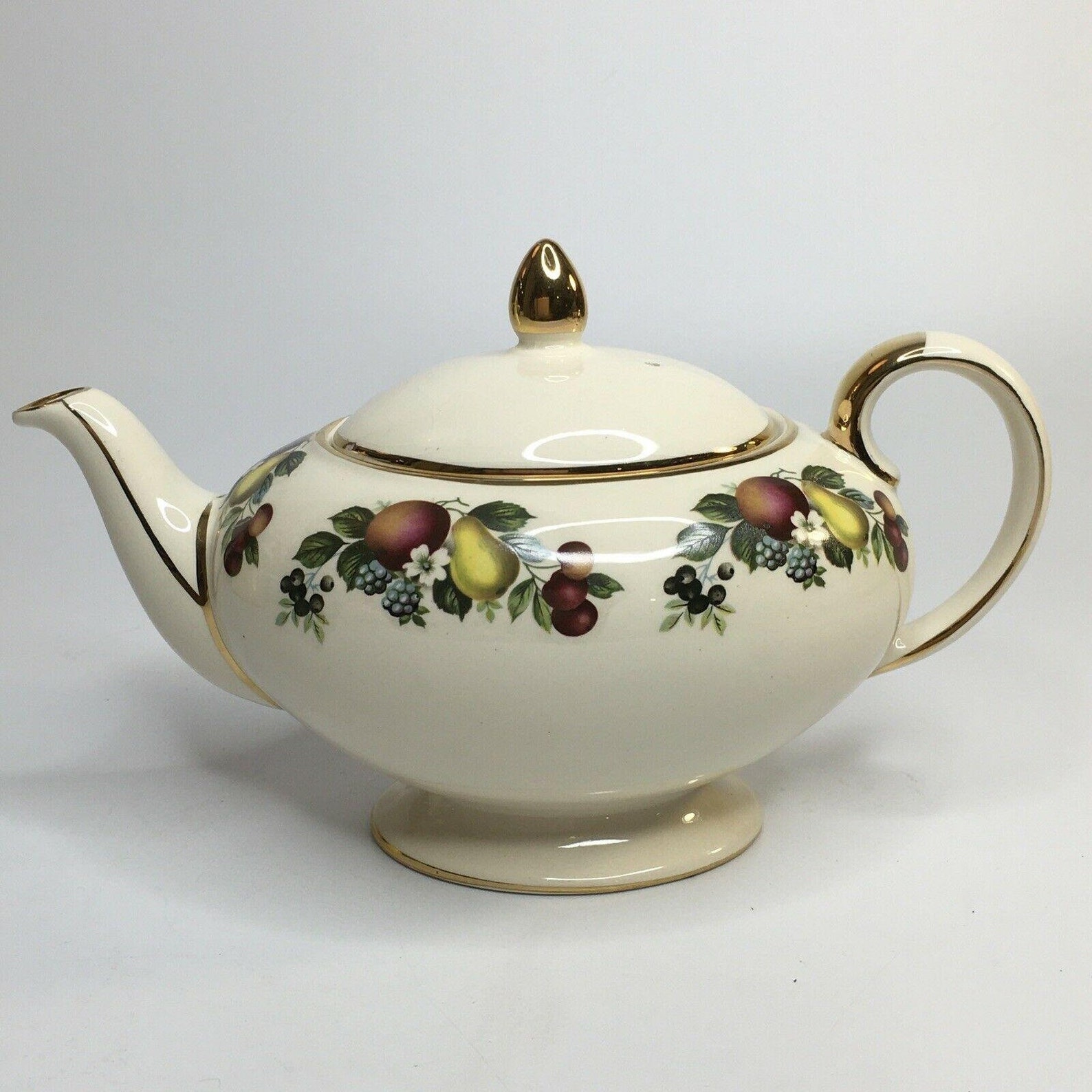 Vintage Sadler Teapot Fruit Cream Gold Trim England Spout Etsy