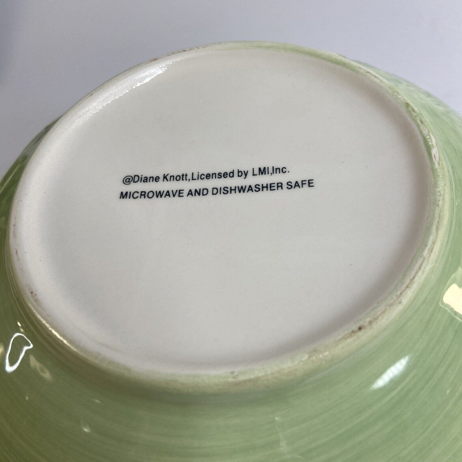 Diane Knott LMI Inc Easter Bunny Rabbit Bowl Serving Large Deep Green ...