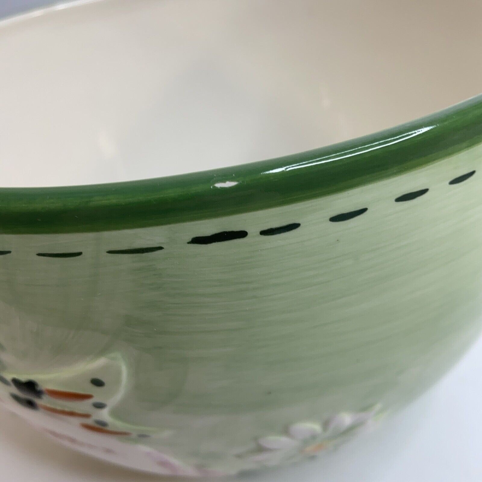 Diane Knott LMI Inc Easter Bunny Rabbit Bowl Serving Large Deep Green ...
