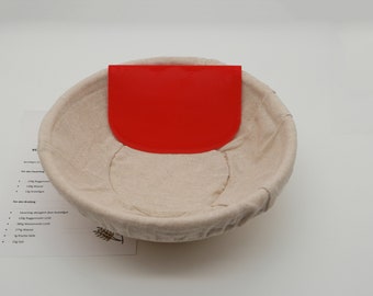 Gärkörbchen Rund für 1000g Teig mit Leinenentuch | Teigschaber & Rezept | Brotgärkorb für Sauerteig | Brotbacken | Hobbybäcker | Brot Rezept