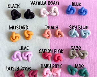 Polymer clay knot studs