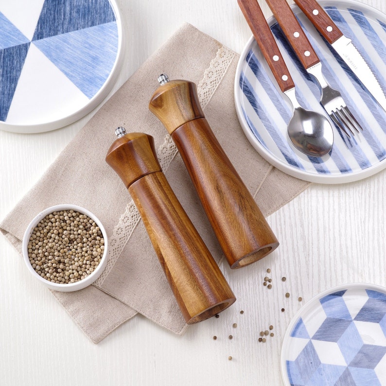 acacia wood salt and pepper grinder