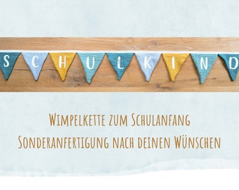 Wimpelkette Einschulung // Geschenk Einschulung personalisiert // Schulkind Wimpelkette // Einschulung Deko