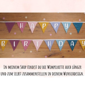 Happy Birthday Girlande // Geburtstagsgirlande // Wimpelkette Geburtstag // 1 Geburtstag // Geburtstagsdeko Bild 9