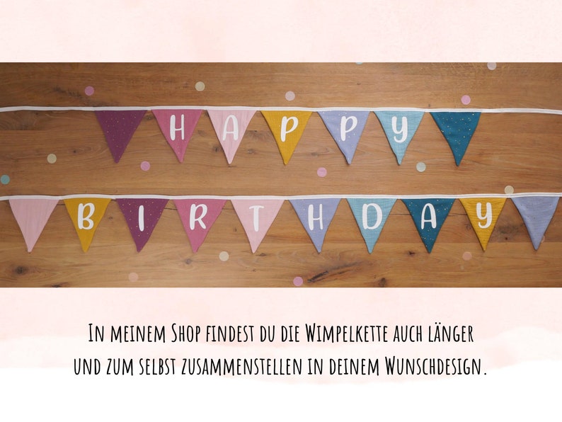 Happy Birthday Girlande // Geburtstagsgirlande // Wimpelkette Geburtstag // 1 Geburtstag // Geburtstagsdeko Bild 9
