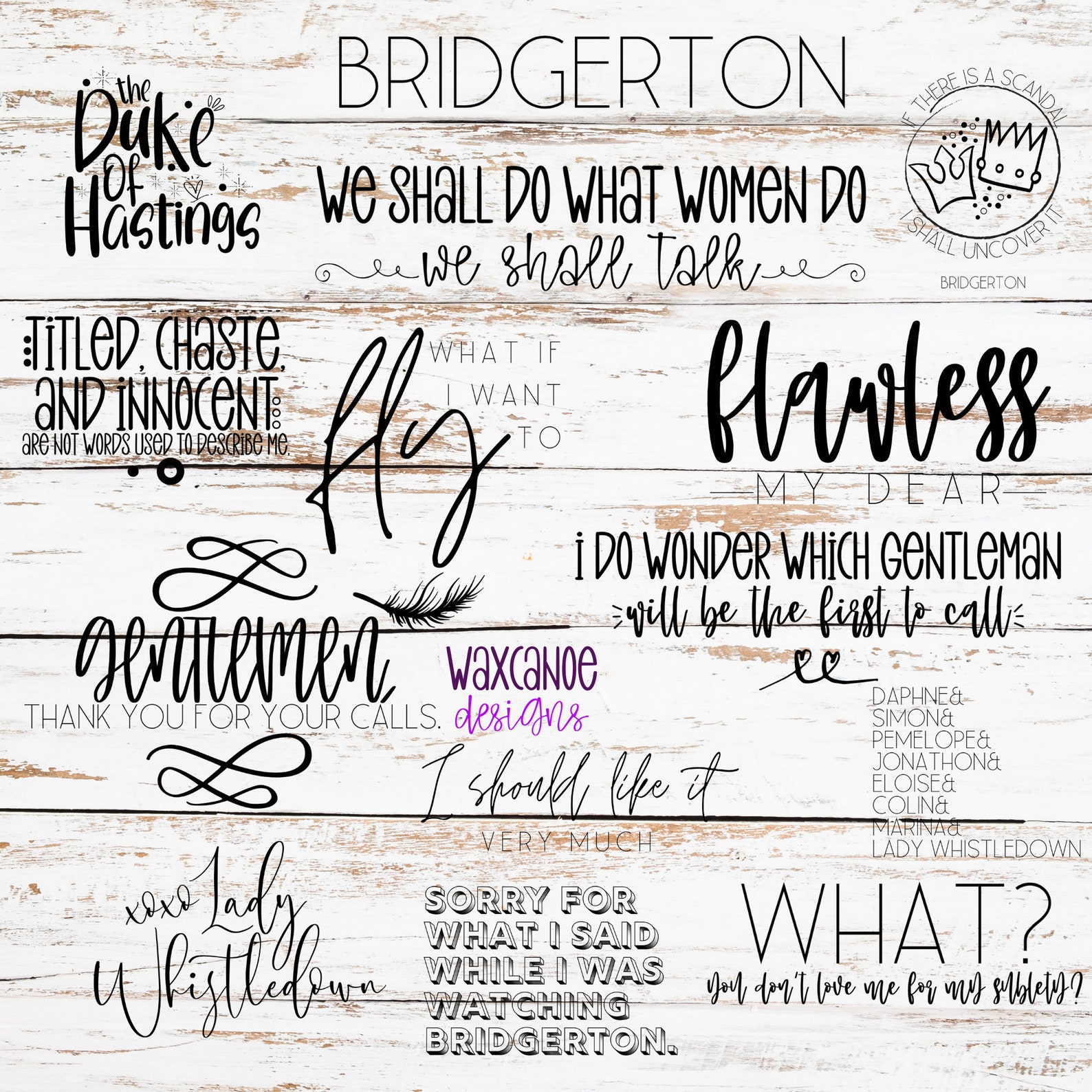 Bridgerton Svg Png Jpg Bundle Bridgerton Quotes - Etsy