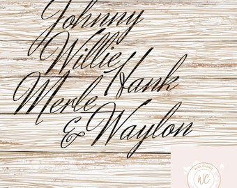 Johnny Willie Waylon Hank and Merle svg | The Highway Men svg | classic country music svg | country music svg | Johnny Cash svg