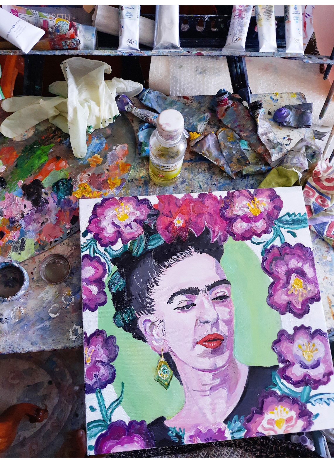 Frida Kahlo Painting Original Art Frida Kahlo Wall Art | Etsy