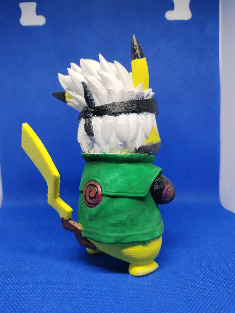 Custom 3d-printed Pikachu X Kakashi Figurine Hand-painted - Etsy