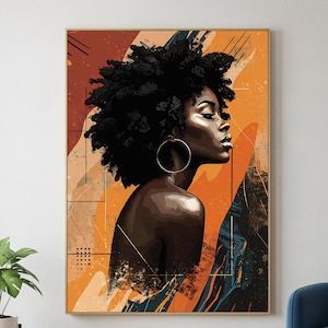 Black Woman Portrait: Afrocentric Boho Art Print (Digital Download)