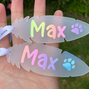 Personalised Memorial Ornament / Feather Decoration | Bereavement Gift / Bauble / In Memory Of / Feathers Appear When Angels Are Near