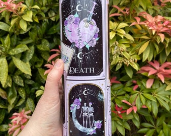 Witchy Tarot 20 Unzen Becher - Reisebecher - Wasserflasche - Celestial Metal Becher mit Deckel - Karten