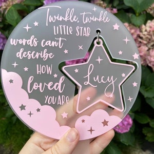 Memorial Grave Marker Stake Twinkle Twinkle Little Star Rainbow