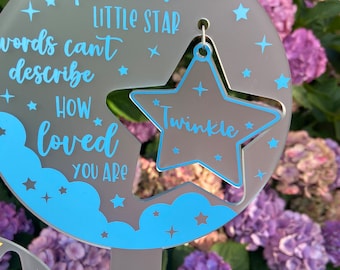 Twinkle personalised memorial plaque, baby loss grave marker, loved one remembrance