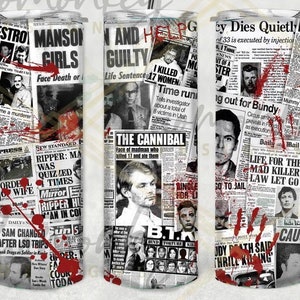 True crime bloody Tumbler - 20oz Skinny drink Tumbler - - Gothic Halloween- Sweary - Gifts for Her -