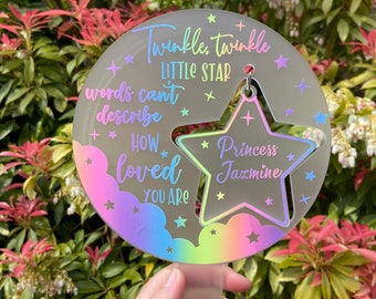 Rainbow Memorial Grave Marker Gift Stake Twinkle Twinkle Little Star Arc-en-ciel / Chagrin / Perte