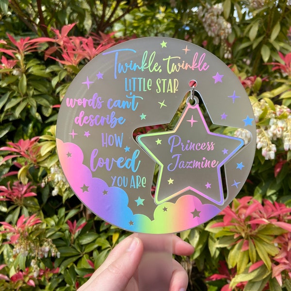 Rainbow Memorial Grave Marker Gift Stake Twinkle Twinkle Little Star Rainbow / Grief / Loss