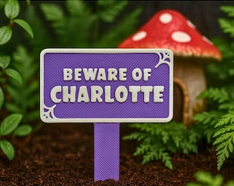 Personalized Spider Stake Name Sign, Custom Terrarium Decor