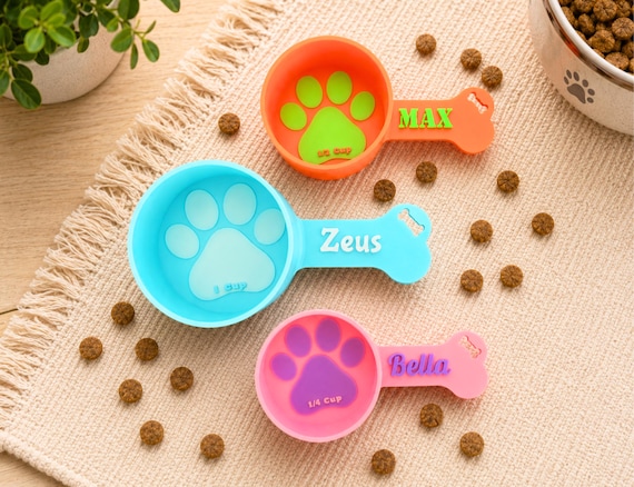 Personalized Dog Food Scoop, Pet Food Measuring Cup, Custom Dog Scooper, Gift Ideas for Dog Lovers