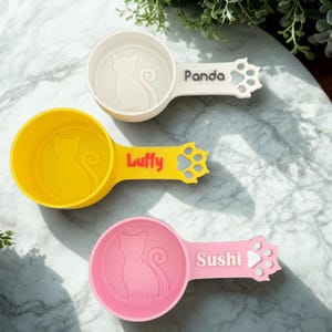 Personalized Cat Food Scoop, Cat Custom Scoop Measuring Cup, Gift Idea for Cat Lover Kitty Must Haves