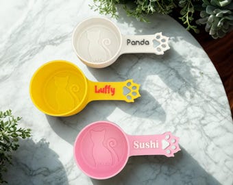 Personalized Cat Food Scoop, Cat Custom Scoop Measuring Cup, Gift Idea for Cat Lover Kitty Must Haves
