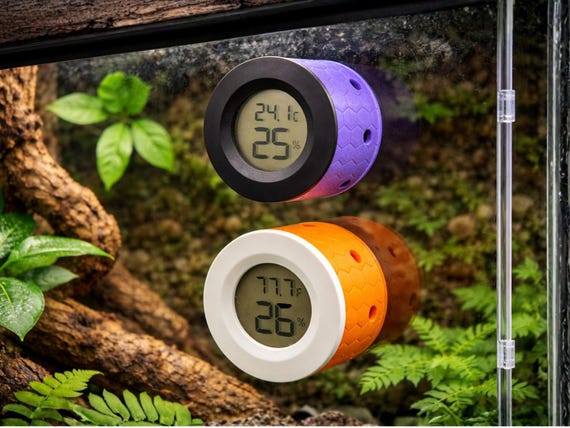 Customized Magnetic Hygrometer Mount for Reptile Enclosure, Humidity Gauge for Vivariums, and Pet Habitats