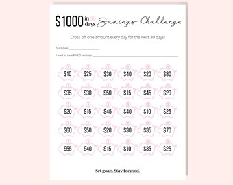 Save 1000 In 30 Days Challenge Save 1000 In 30 Days Challenge