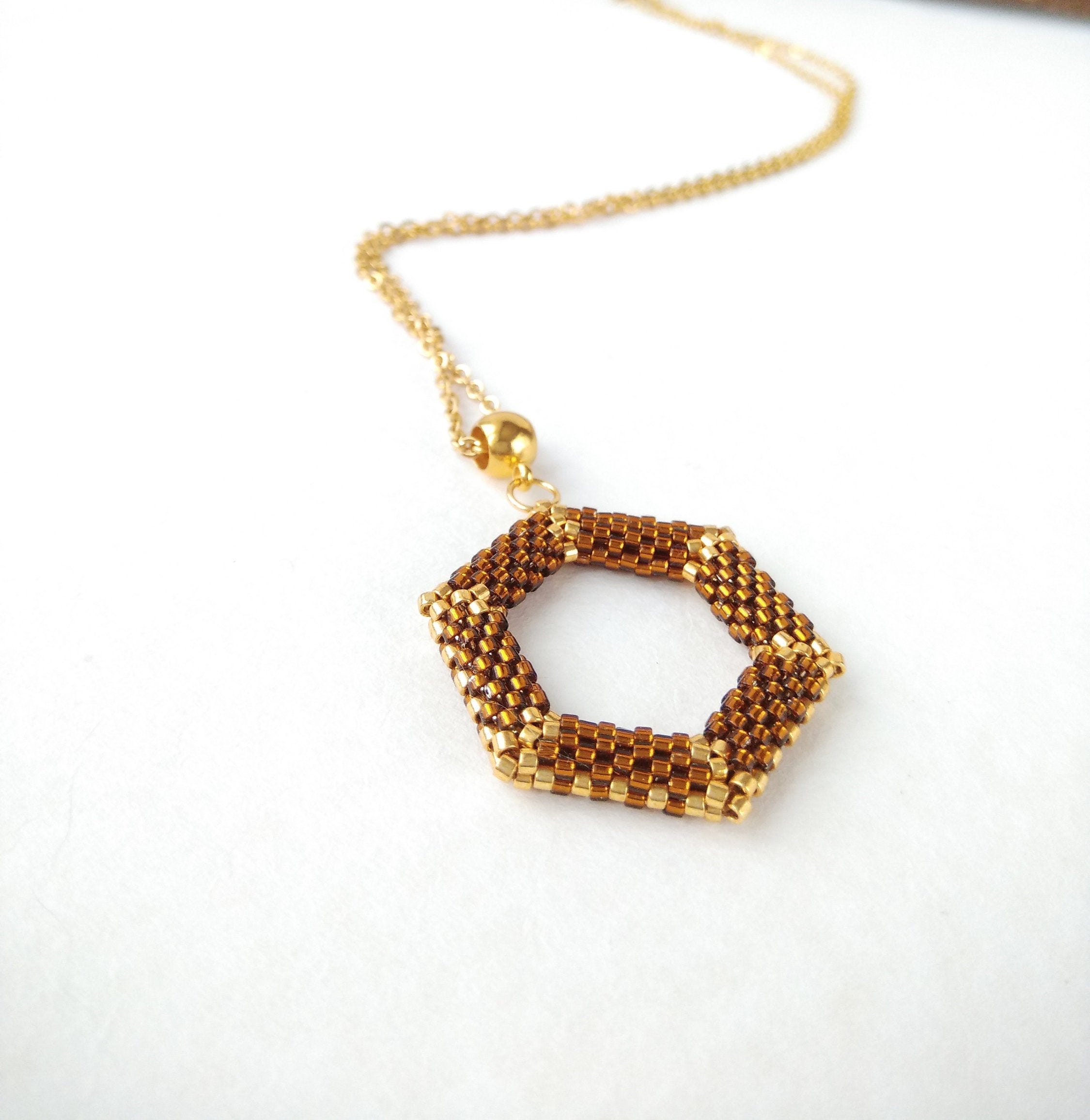 Handmade work Pendant with a chain Beaded for Women Modern Etsy