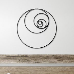 Fibonacci Spirale Metallwandkunst: Goldener Schnitt